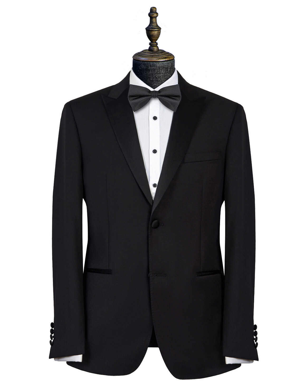 Gibson Black Peak Lapel Tuxedo - Black Jacket Suiting